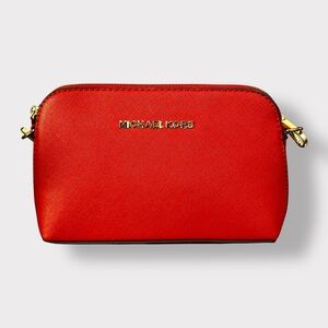 Michael Kors Cindy Dome Red Saffiano Leather Crossbody Bag